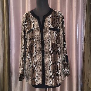Snakeskin button up blouse